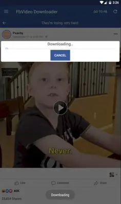 FbVideo Downloader android App screenshot 1